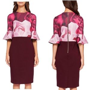 Ted Baker Tzalva Porcelain Rose Bodycon Dress 0
